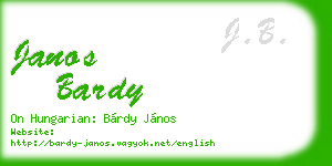janos bardy business card